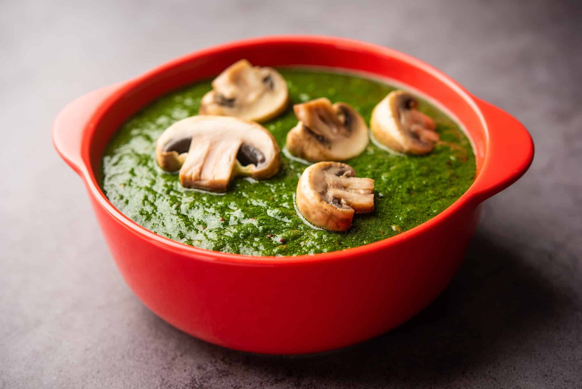 Palak Mushroom is an Indian curry dish
